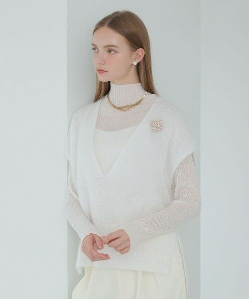 ANAYI / アナイ ニット・セーター | ラメシャギーＶネックジレ | 詳細2