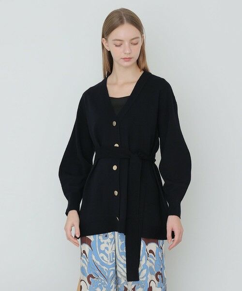 ANAYI / アナイ カーディガン・ボレロ | メリノウールベルト付き カーディガン(navy (65))