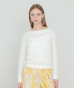 ANAYI / アナイ ニット・セーター | チュールシャギーオフショルダー プルオーバー