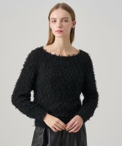 ANAYI / アナイ ニット・セーター | チュールシャギーオフショルダー プルオーバー