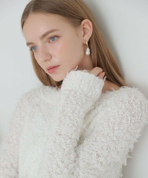 ANAYI / アナイ ニット・セーター | チュールシャギーオフショルダー プルオーバー | 詳細4