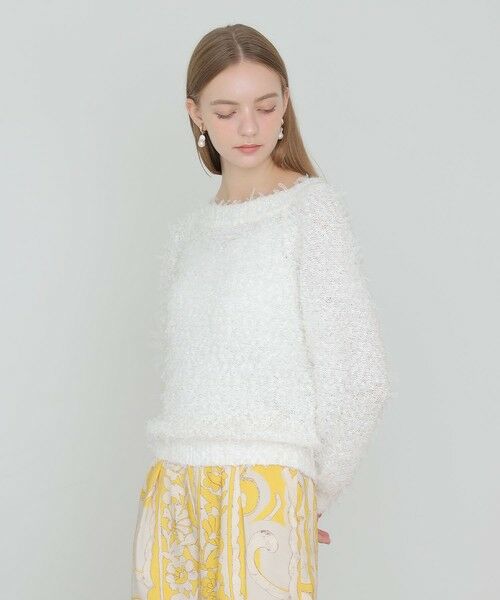 ANAYI / アナイ ニット・セーター | チュールシャギーオフショルダー プルオーバー | 詳細1