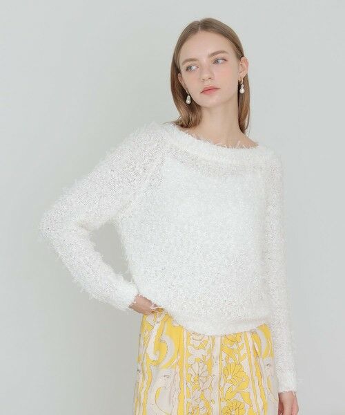 ANAYI / アナイ ニット・セーター | チュールシャギーオフショルダー プルオーバー | 詳細2