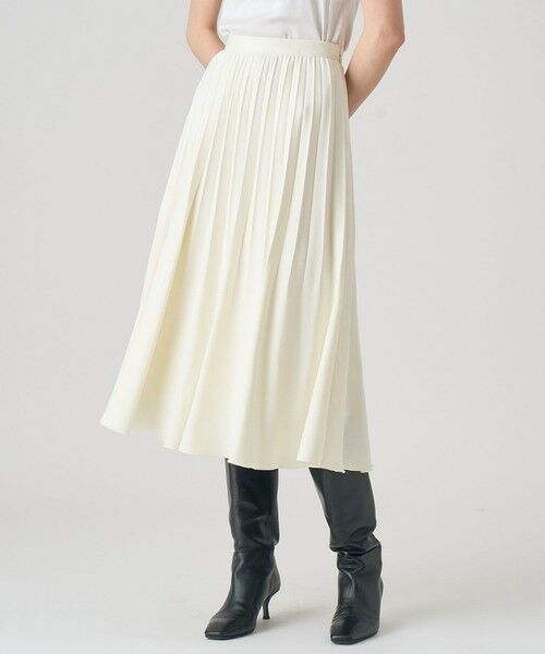 ANAYI / アナイ ロング・マキシ丈スカート | フェイクスエードプリーツスカート(off white (02))