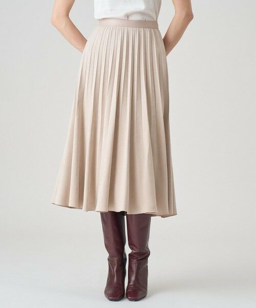 ANAYI / アナイ ロング・マキシ丈スカート | フェイクスエードプリーツスカート(pink beige (13))