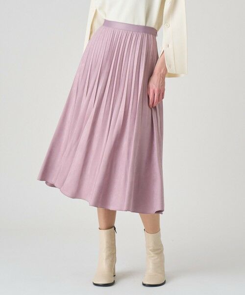 ANAYI / アナイ ロング・マキシ丈スカート | フェイクスエードプリーツスカート(pink (41))