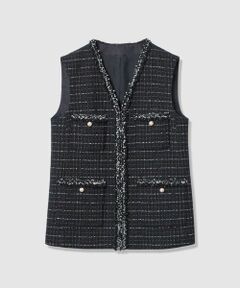 ANAYI / アナイ ノーカラージャケット | 【Eternal Line 2026】プレイドツイードＶネックジレ