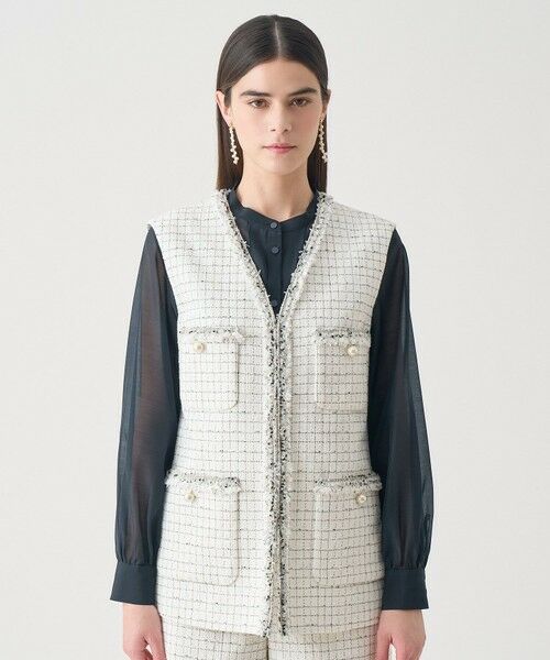 ANAYI / アナイ ノーカラージャケット | 【Eternal Line 2026】プレイドツイードVネックジレ | 詳細1