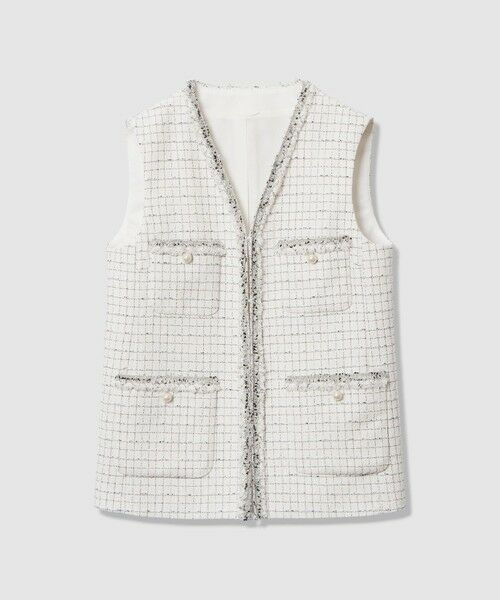 ANAYI / アナイ ノーカラージャケット | 【Eternal Line 2026】プレイドツイードVネックジレ | 詳細7