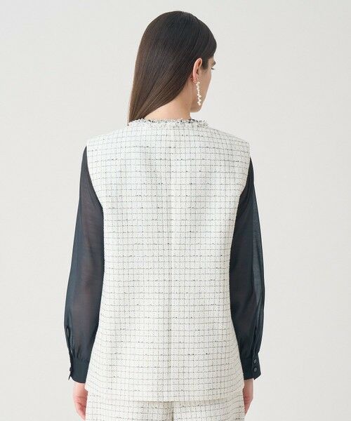 ANAYI / アナイ ノーカラージャケット | 【Eternal Line 2026】プレイドツイードVネックジレ | 詳細3
