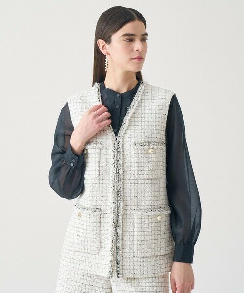 ANAYI / アナイ ノーカラージャケット | 【Eternal Line 2026】プレイドツイードVネックジレ | 詳細4
