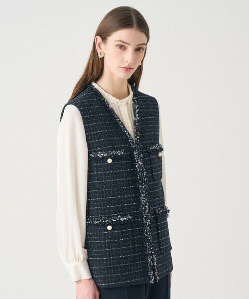 ANAYI / アナイ ノーカラージャケット | 【Eternal Line 2026】プレイドツイードVネックジレ | 詳細11
