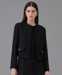 ANAYI / アナイ ノーカラージャケット | 【Eternal Line 2026】ミックスツイードノーカラー ジャケット