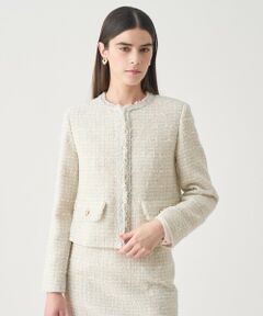 ANAYI / アナイ ノーカラージャケット | 【Eternal Line 2026】ミックスツイードノーカラー ジャケット