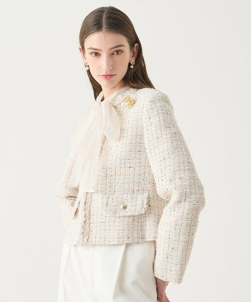 ANAYI / アナイ ノーカラージャケット | 【Eternal Line 2026】ミックスツイードノーカラー ジャケット | 詳細1