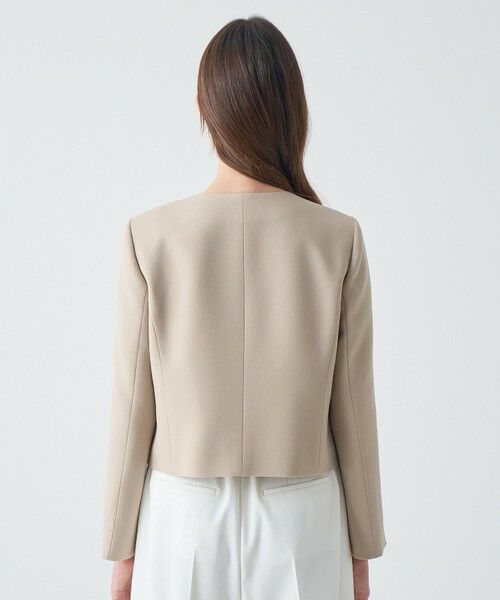 ANAYI / アナイ ノーカラージャケット | 【Eternal Line 2026】ウールジョーゼットノーカラーダブルジャケット | 詳細3