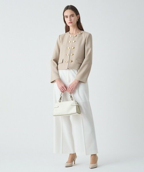 ANAYI / アナイ ノーカラージャケット | 【Eternal Line 2026】ウールジョーゼットノーカラーダブルジャケット | 詳細5