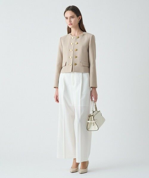 ANAYI / アナイ ノーカラージャケット | 【Eternal Line 2026】ウールジョーゼットノーカラーダブルジャケット | 詳細6