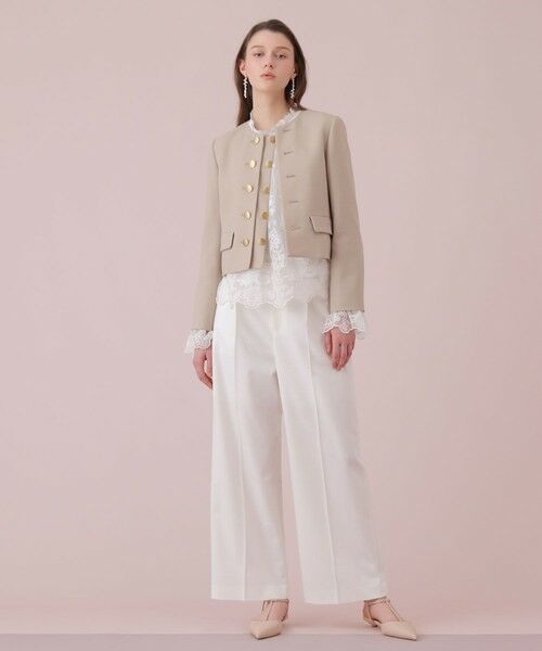 ANAYI / アナイ ノーカラージャケット | 【Eternal Line 2026】ウールジョーゼットノーカラーダブルジャケット | 詳細9