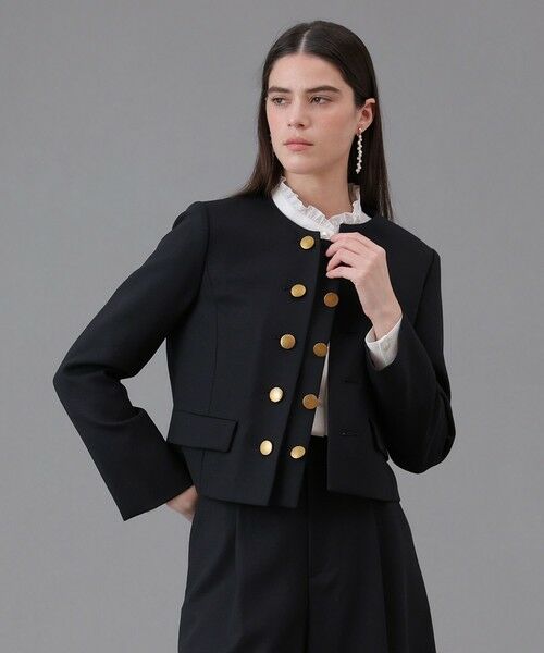 ANAYI / アナイ ノーカラージャケット | 【Eternal Line 2026】ウールジョーゼットノーカラーダブルジャケット | 詳細20