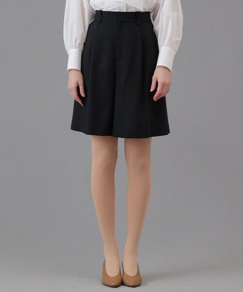 ANAYI / アナイ ショート・ハーフ・半端丈パンツ | 【Eternal Line 2026】ウールジョーゼットキュロットパンツ(navy (65))