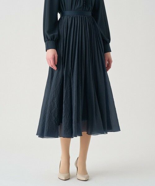 ANAYI / アナイ ロング・マキシ丈スカート | 【Eternal Line 2026】オーガンジーエアリープリーツ スカート(navy (65))