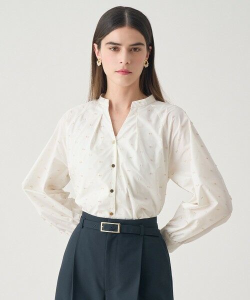 ANAYI / アナイ シャツ・ブラウス | 【Eternal Line 2026】タフタカットジャガードタック ブラウス(white (01))
