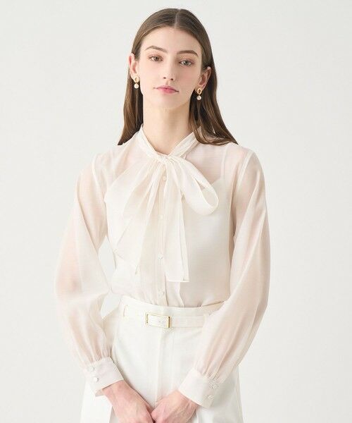 ANAYI / アナイ シャツ・ブラウス | 【Eternal Line 2026】シアーオーガンボウタイ ブラウス(white (01))