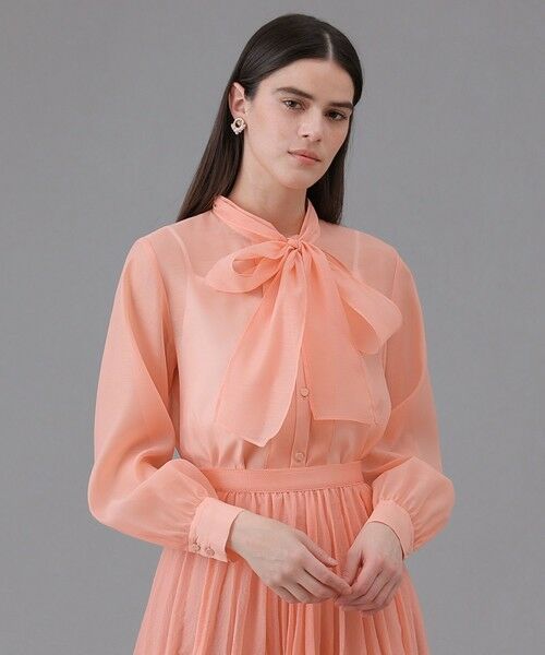 ANAYI / アナイ シャツ・ブラウス | 【Eternal Line 2026】シアーオーガンボウタイ ブラウス(coral (32))