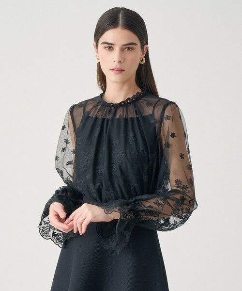 ANAYI / アナイ シャツ・ブラウス | 【Eternal Line 2026】チュール刺繍ベル袖 ブラウス(black (95))