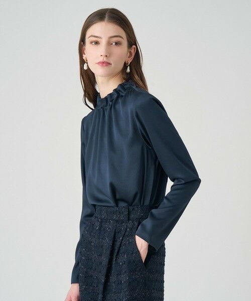 ANAYI / アナイ シャツ・ブラウス | ハンマーサテンスタンド ブラウス | 詳細11