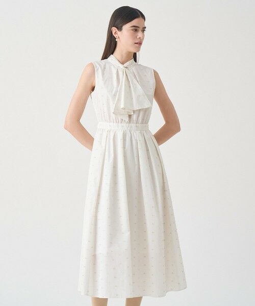 ANAYI / アナイ ミニ丈・ひざ丈ワンピース | 【Eternal Line 2026】タフタカットジャガード ワンピース(white (01))