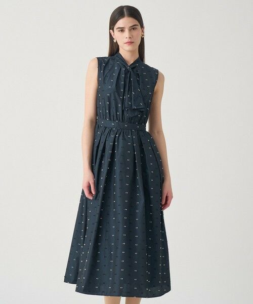 ANAYI / アナイ ミニ丈・ひざ丈ワンピース | 【Eternal Line 2026】タフタカットジャガード ワンピース(navy (65))