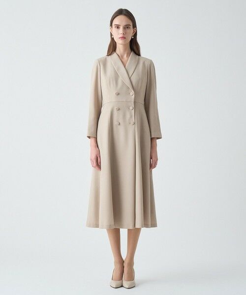 ANAYI / アナイ ロング・マキシ丈ワンピース | 【Eternal Line 2026】ウールジョーゼットショール衿 ワンピース | 詳細1