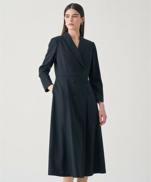 ANAYI / アナイ ロング・マキシ丈ワンピース | 【Eternal Line 2026】ウールジョーゼットショール衿 ワンピース | 詳細15