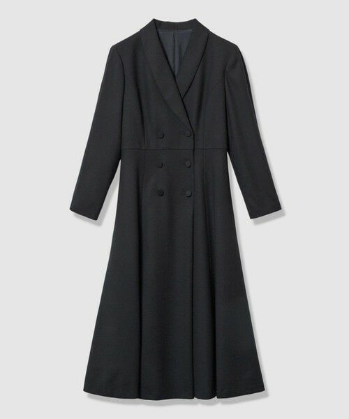 ANAYI / アナイ ロング・マキシ丈ワンピース | 【Eternal Line 2026】ウールジョーゼットショール衿 ワンピース(navy (67))