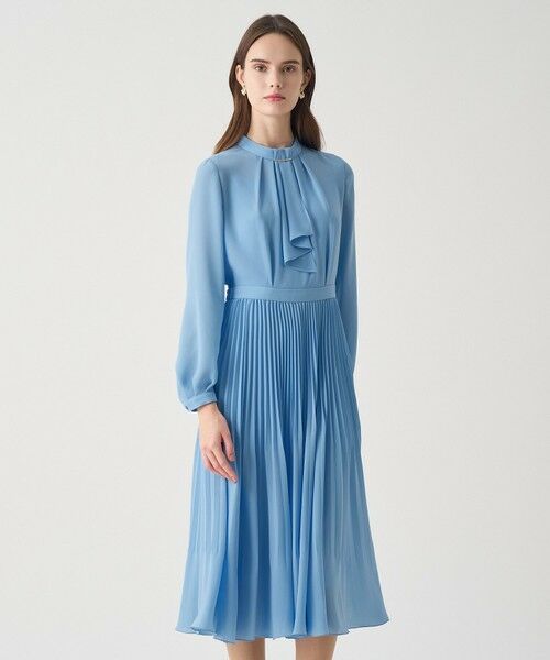 ANAYI / アナイ ロング・マキシ丈ワンピース | 【Eternal Line 2026】シアードビープリーツボウ ワンピース(blue (61))