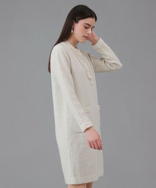 ANAYI / アナイ ミニ丈・ひざ丈ワンピース | ブークレラメツイードボクシー ワンピース | 詳細1