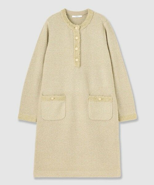 ANAYI / アナイ ミニ丈・ひざ丈ワンピース | ブークレラメツイードボクシー ワンピース（beige (11)）