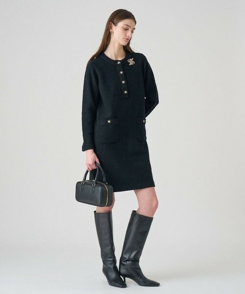 ANAYI / アナイ ミニ丈・ひざ丈ワンピース | ブークレラメツイードボクシー ワンピース | 詳細21