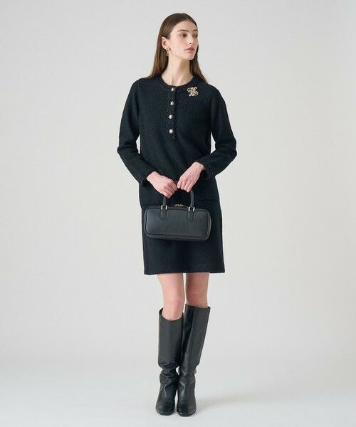 ANAYI / アナイ ミニ丈・ひざ丈ワンピース | ブークレラメツイードボクシー ワンピース | 詳細13