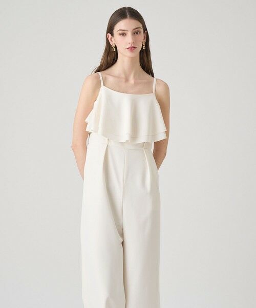 ANAYI / アナイ サロペット・オールインワン | ダブルクロスフリルサロペットパンツ(off white (02))
