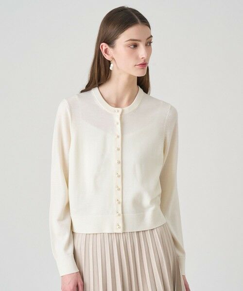 ANAYI / アナイ カーディガン・ボレロ | メリノウールパール釦 カーディガン(off white (02))