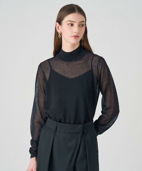 ANAYI / アナイ ニット・セーター | シアーハイネック プルオーバー(black (95))