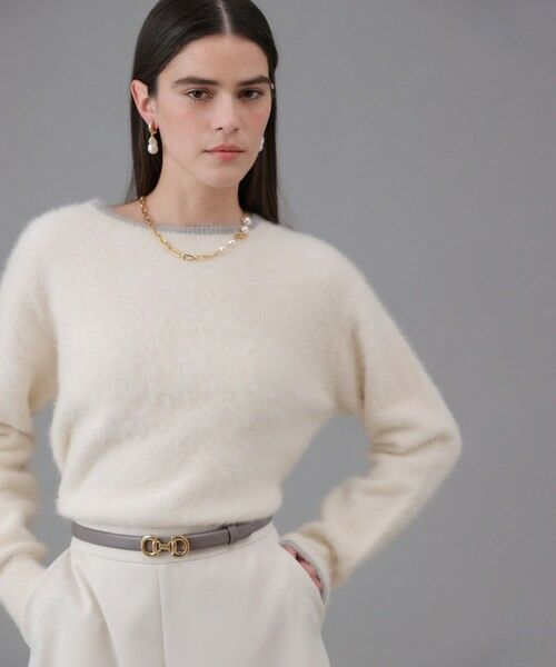 ANAYI / アナイ ニット・セーター | ファー加工バイカラー プルオーバー | 詳細1