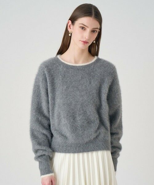 ANAYI / アナイ ニット・セーター | ファー加工バイカラー プルオーバー | 詳細9