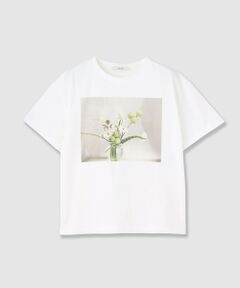 ANAYI / アナイ Tシャツ | Sコットン天竺フラワープリントTシャツ