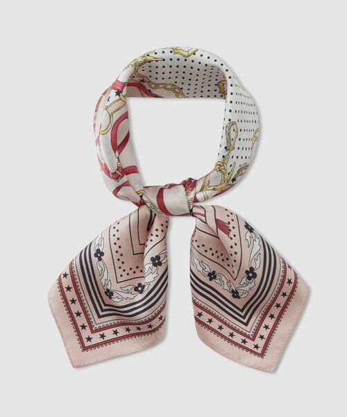 ANAYI / アナイ バンダナ・スカーフ | ベルトモチーフプリントスカーフ（pink (41)）