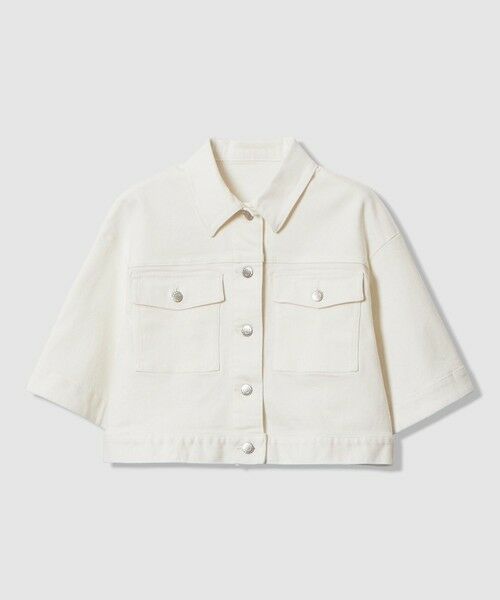 ANAYI / アナイ Gジャン・デニムジャケット | ストレッチデニムハーフスリーブ ジャケット（white (01)）