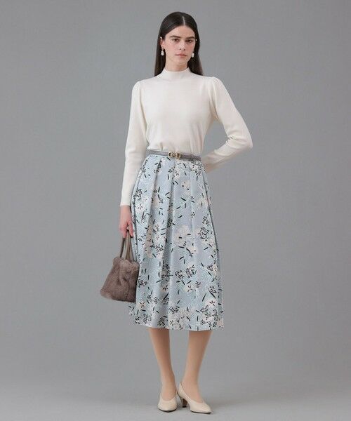 ANAYI / アナイ ミニ・ひざ丈スカート | アイシーフラワープリントタックフレアスカート | 詳細6